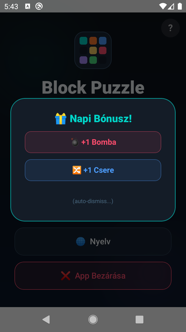 BlockPuzzleColor game over mobil képernyőkép