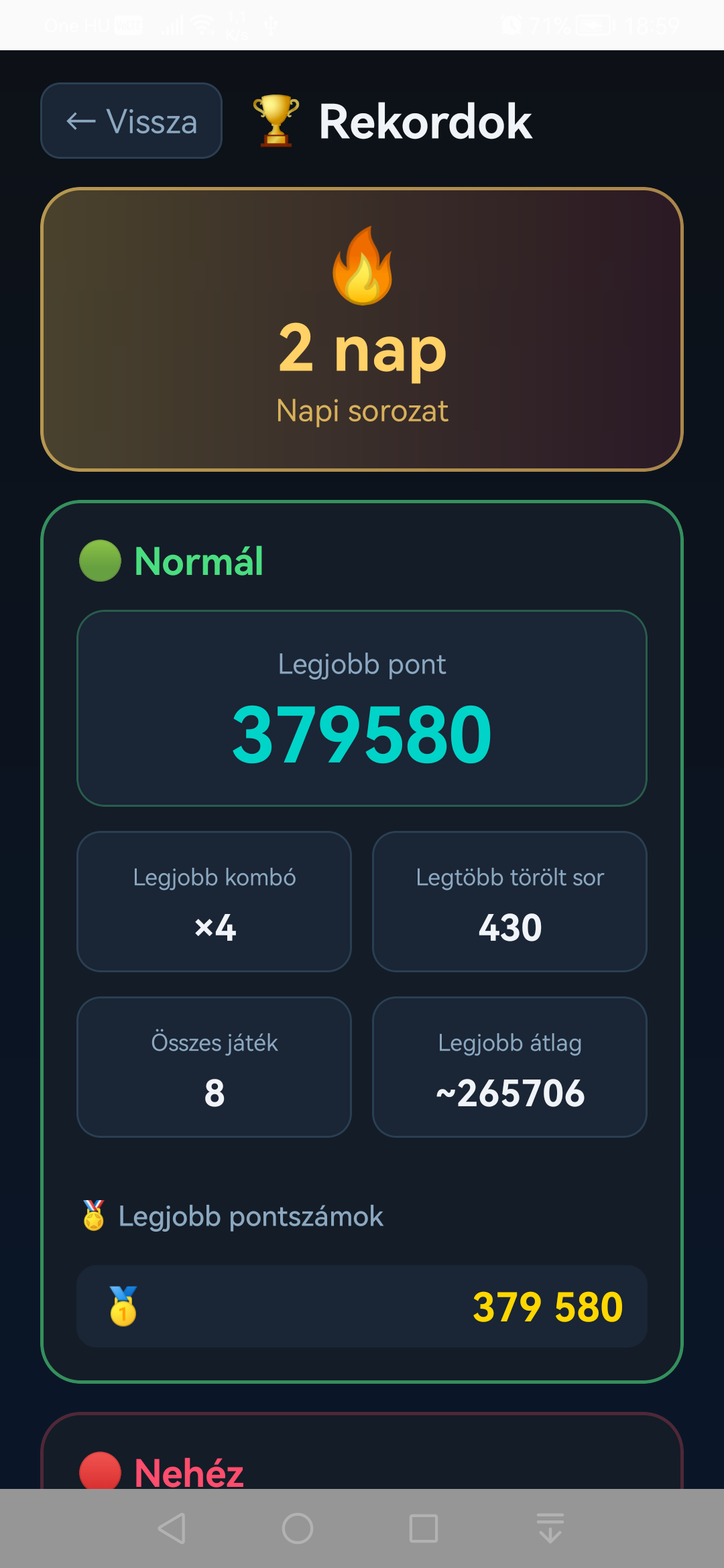 BlockPuzzleColor rekordok mobil képernyőkép