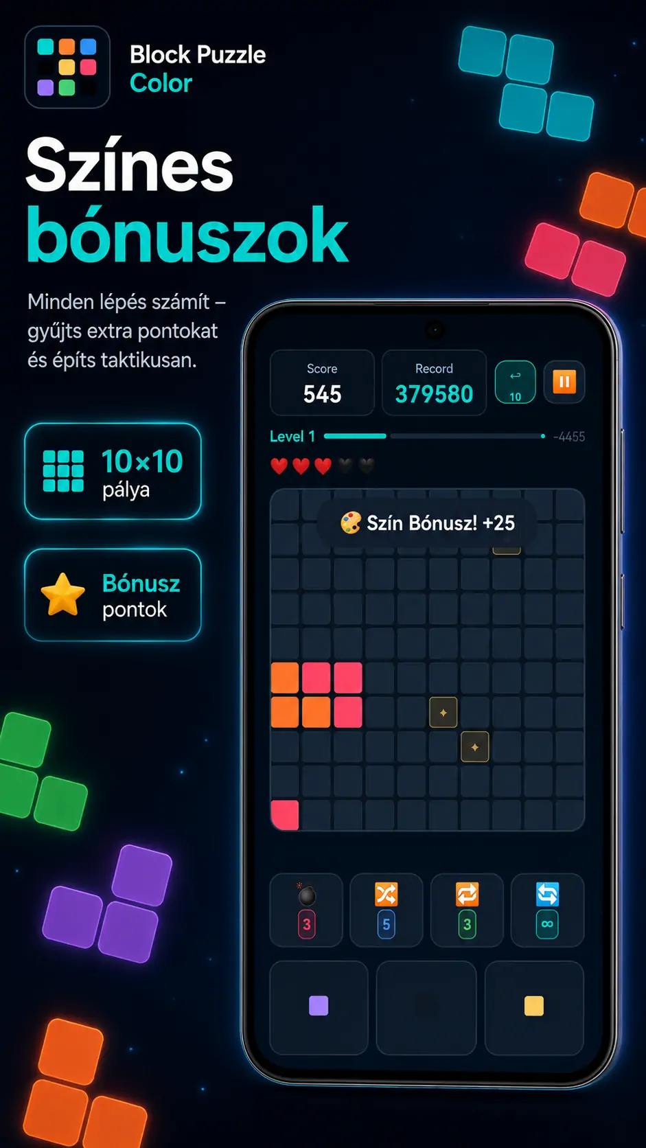 BlockPuzzleColor bónuszokat bemutató reklámkép