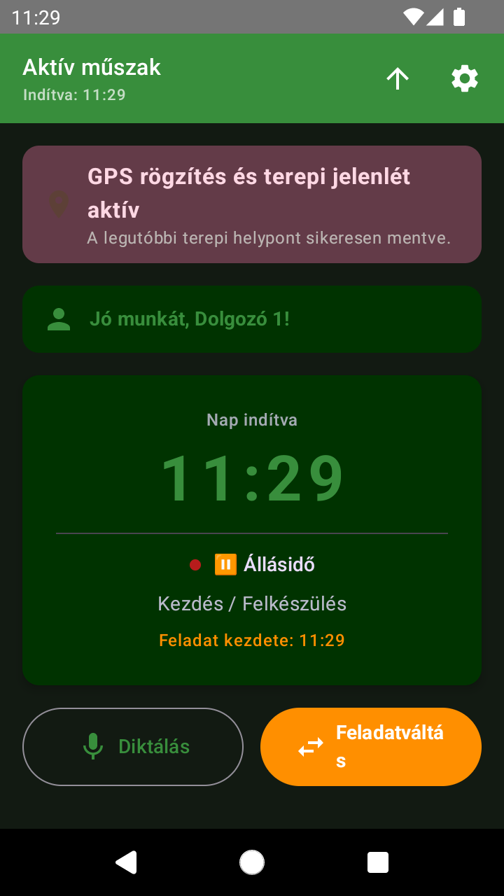 Gazda Napló aktív műszak mobil képernyőkép