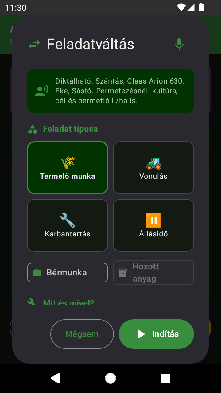 Gazda Napló feladatváltás mobil képernyőkép